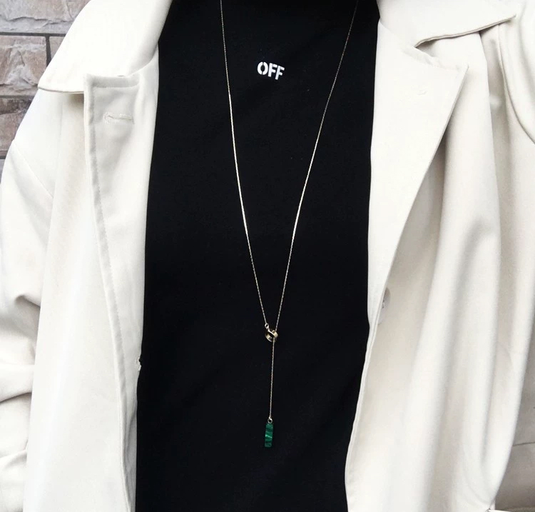 Very good and beautiful, original handmade minimalist design, simple and elegant long style, casual necklace, sweater chain